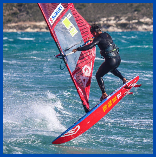 Windsurfer doing a trick